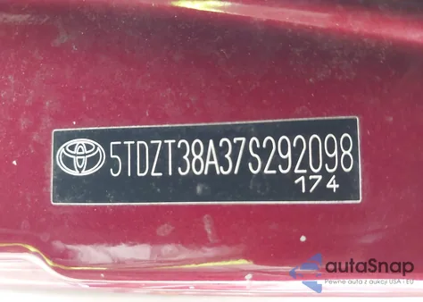 2007 Toyota Sequoia Limited V8 from USA, damaged, VIN 5TDZT38A37S292098